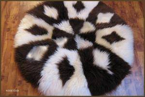 Saueskinn - Runde tepper - decorative-round-carpets-sheepskin-adam-leather-eco